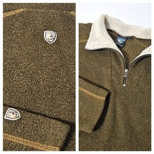 Kuhl Alfpaca 1/4 Zip Fleece Men's XL Brown Pullover Sweatshirt Long Sleeve